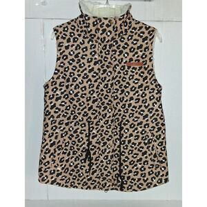 Simply Southern Cheetah Sherpa Full Zip With Front Pockets Size Large